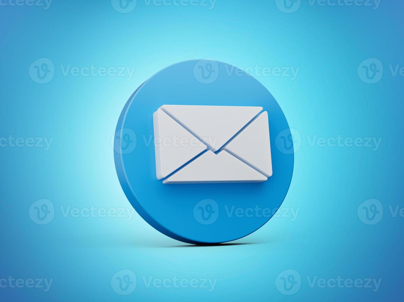 kennisgeving bericht blauw icoon bubbel symbool of nieuw contact alarm babbelen en web ontwerp geïsoleerd achtergrond 3d illustratie foto