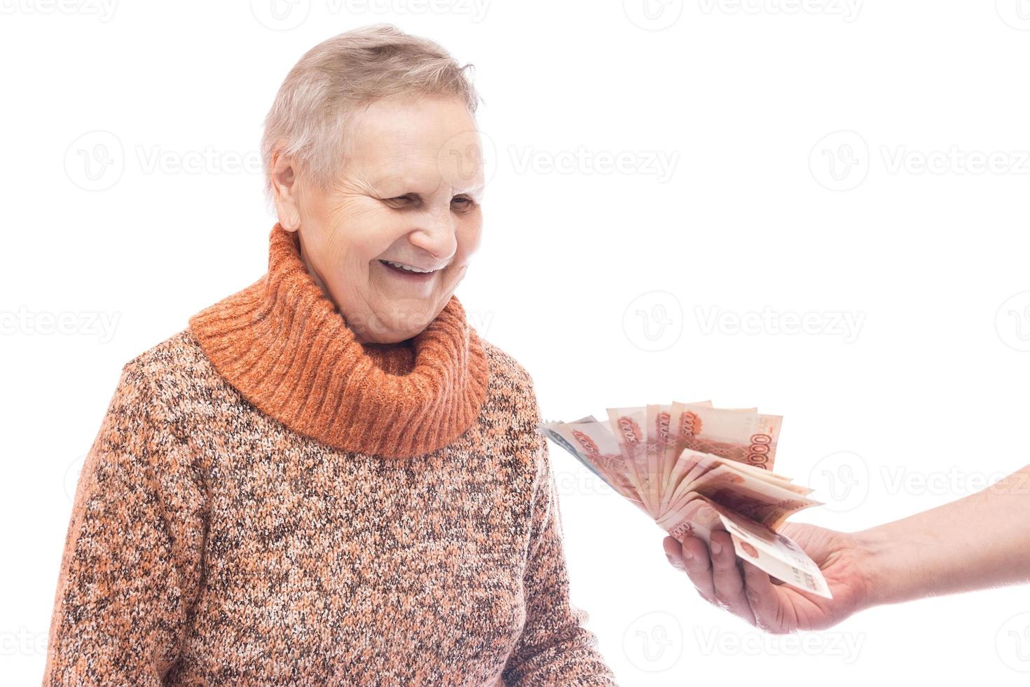 vrouw met geld foto