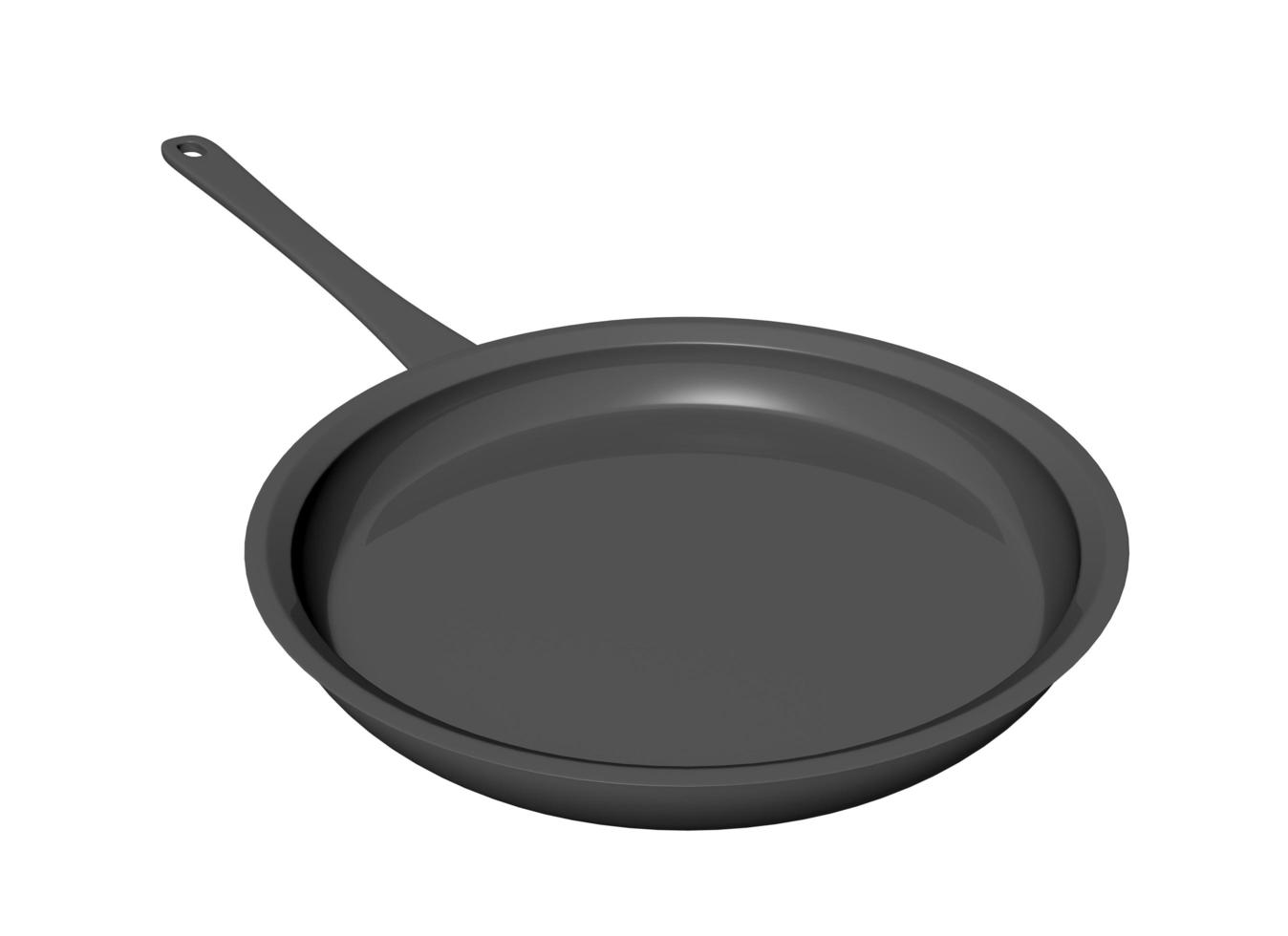 zwart teflon gecoat Ondiep frituren pan, 3d illustratie foto