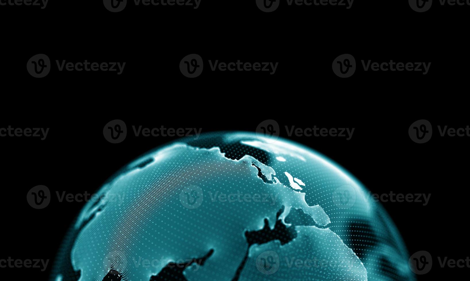 digitaal wereldbol 3d. globaal wereld internet technologie. communicatie concept abstract achtergrond planeet. blauw licht verbinding ontwerp. groot gegevens netwerk modern kaart. reizen bedrijf foto