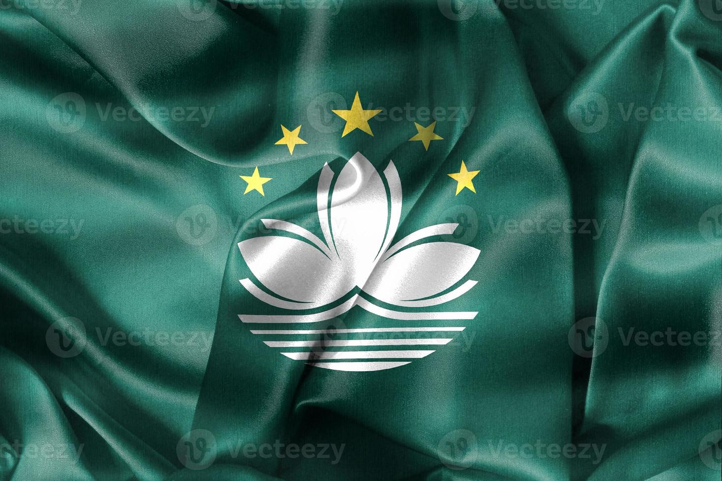 3D-illustratie van een vlag van Macau - realistische wapperende stoffen vlag foto