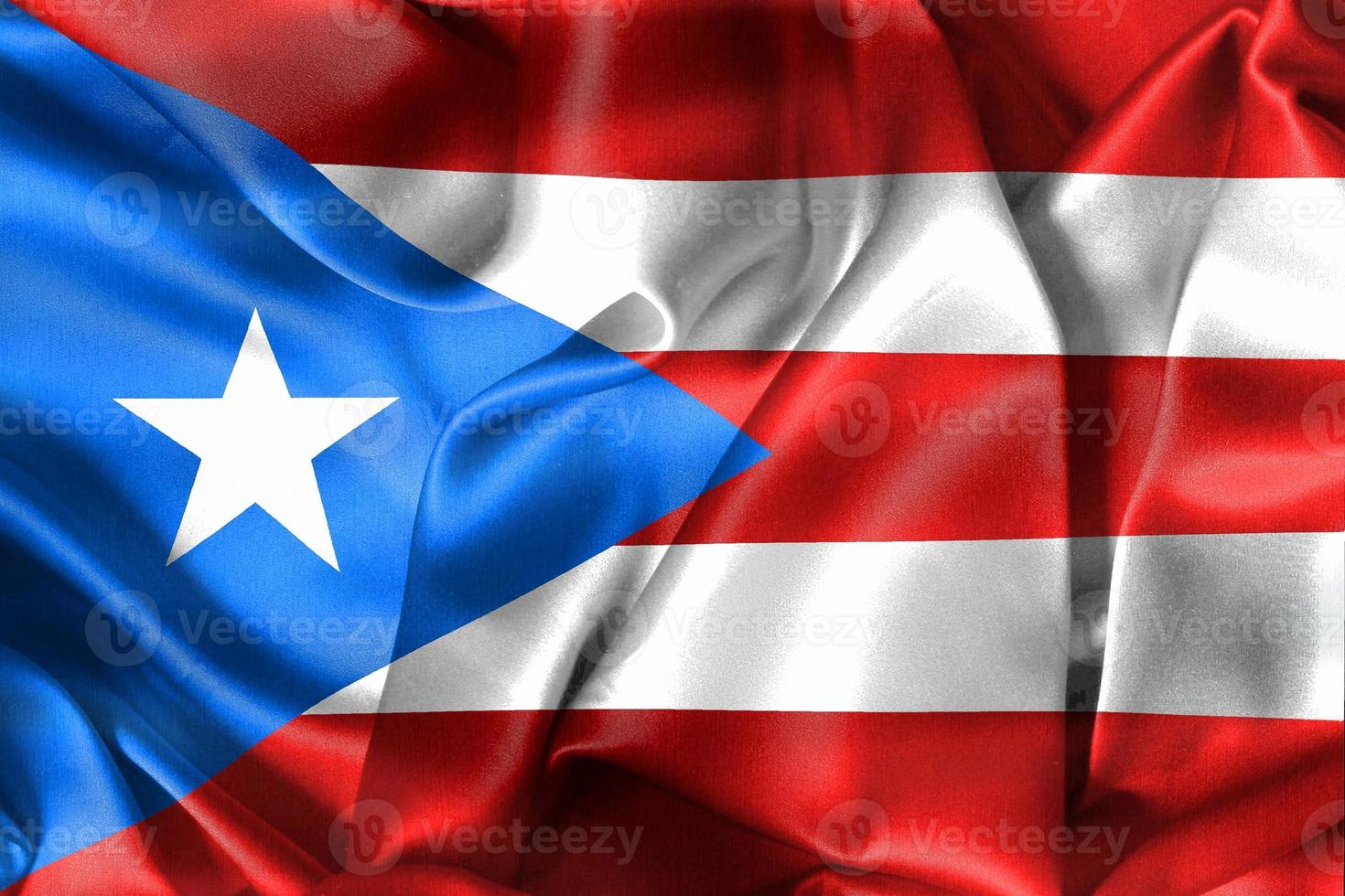 3D-illustratie van een vlag van Puerto Rico - realistische wapperende stoffen vlag foto