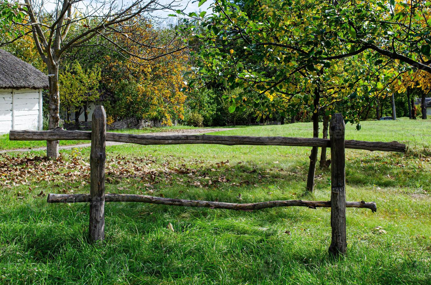 harnas voor paarden , houten hek foto