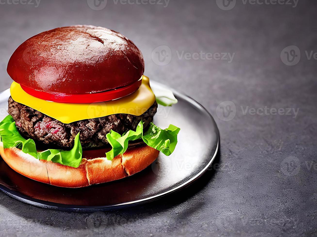 fijnproever vers heerlijk eigengemaakt Hamburger. foto