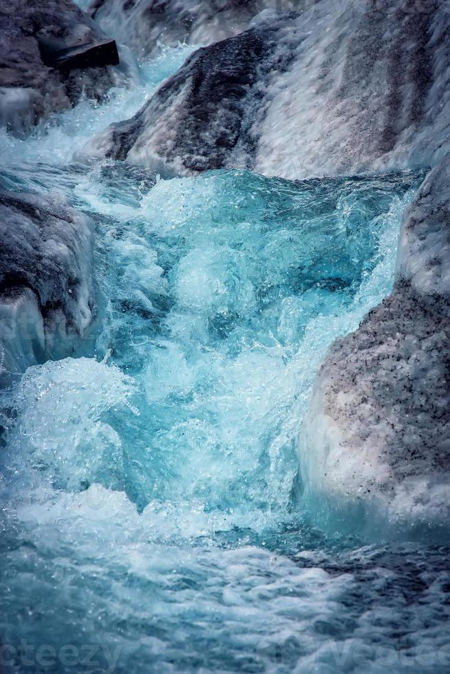 IJslands gletsjer met blauw breuk foto