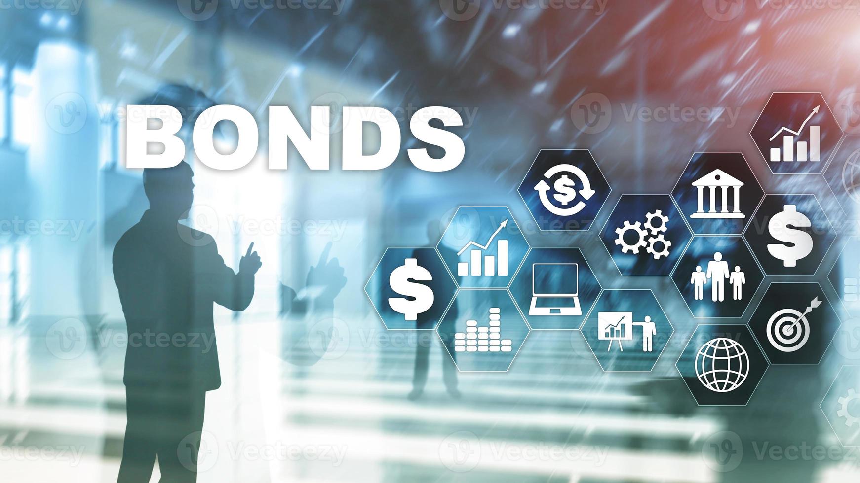 obligatiefinanciering banktechnologie bedrijfsconcept. elektronisch online handelsmarktnetwerk. foto
