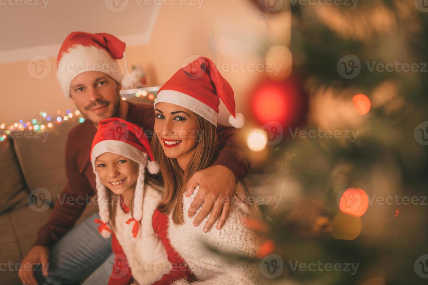 gelukkig familie Bij Kerstmis vakantie foto