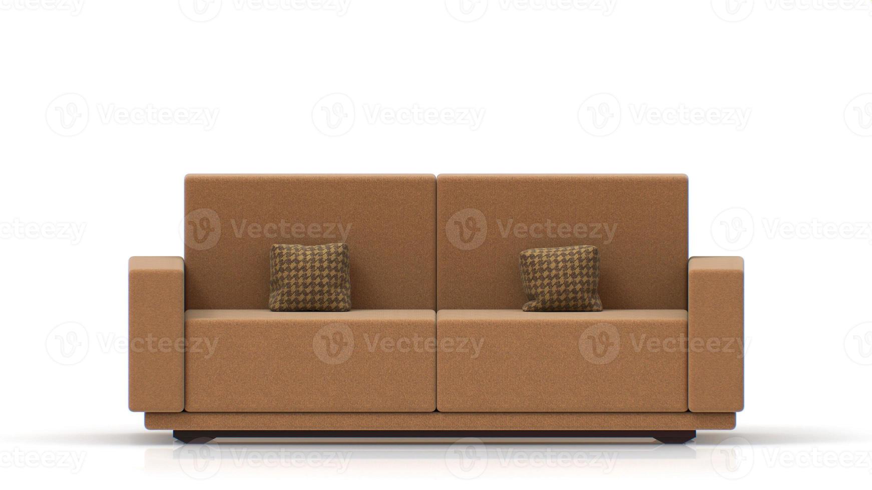 3d realistisch 2 stoel sofa model- voorkant visie foto