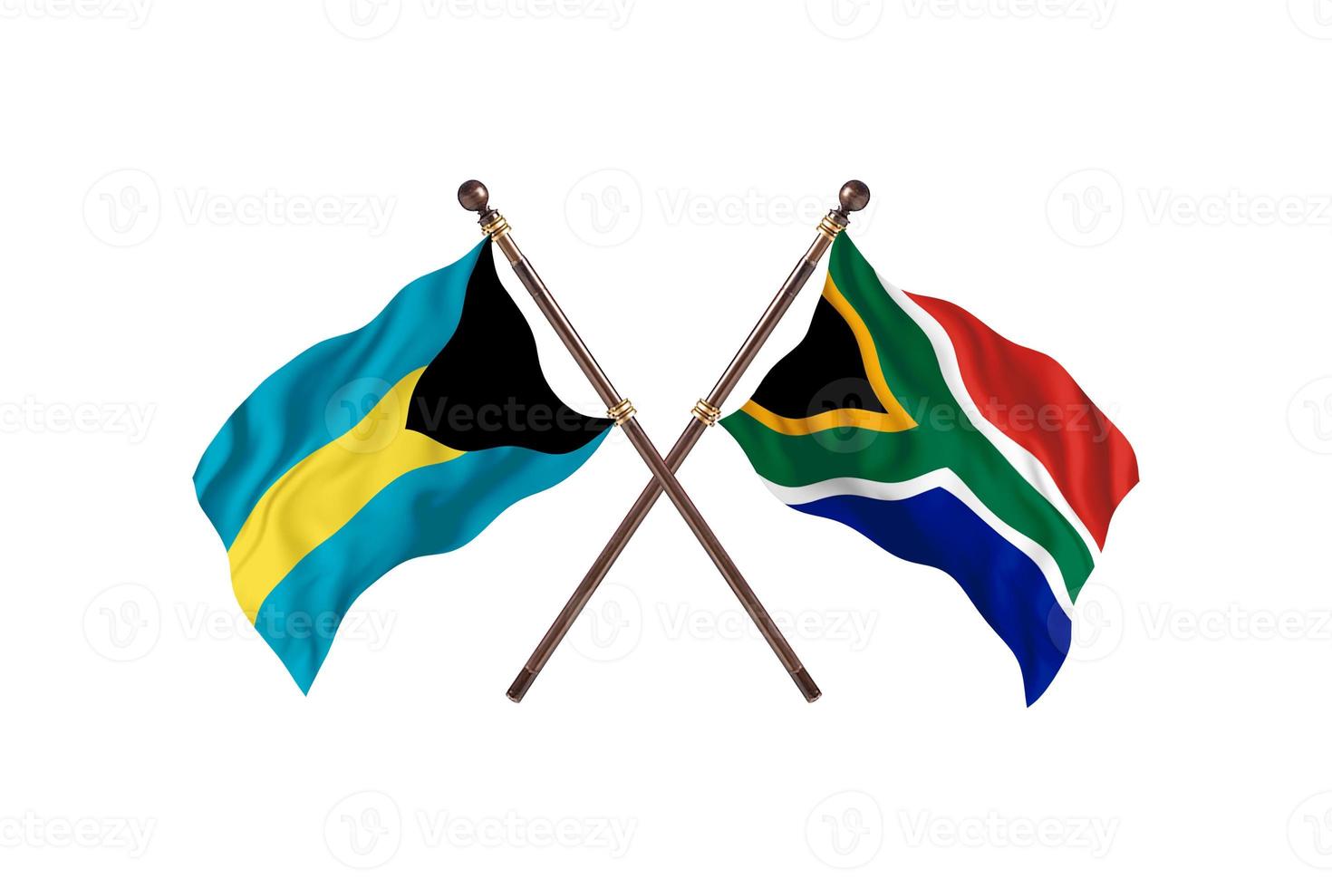 Bahamas versus zuiden Afrika twee land vlaggen foto
