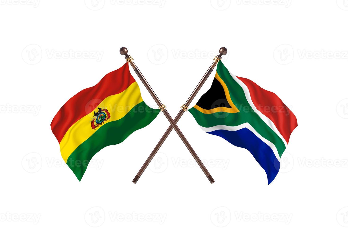 Bolivia versus zuiden Afrika twee land vlaggen foto