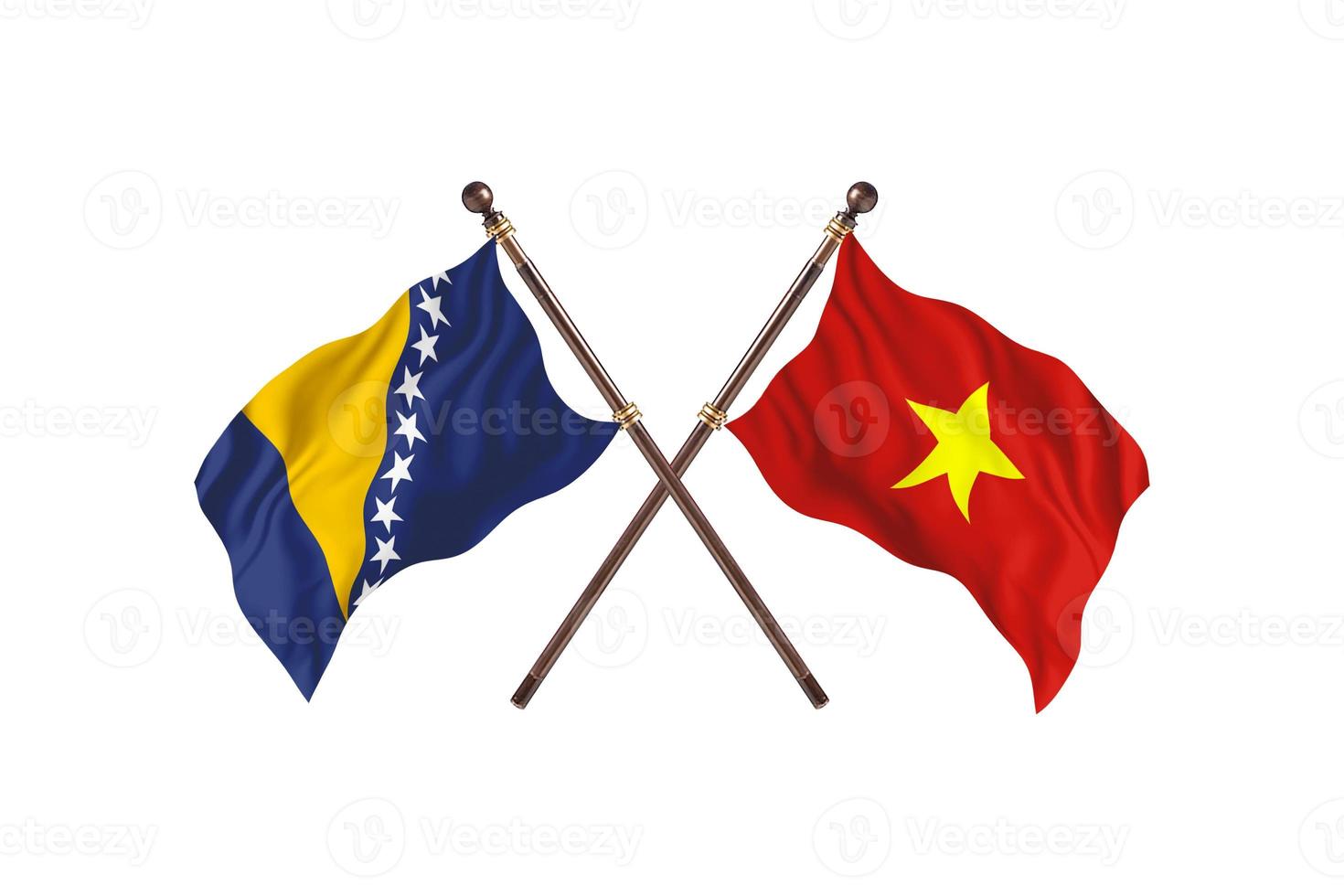 Bosnië versus Vietnam twee land vlaggen foto