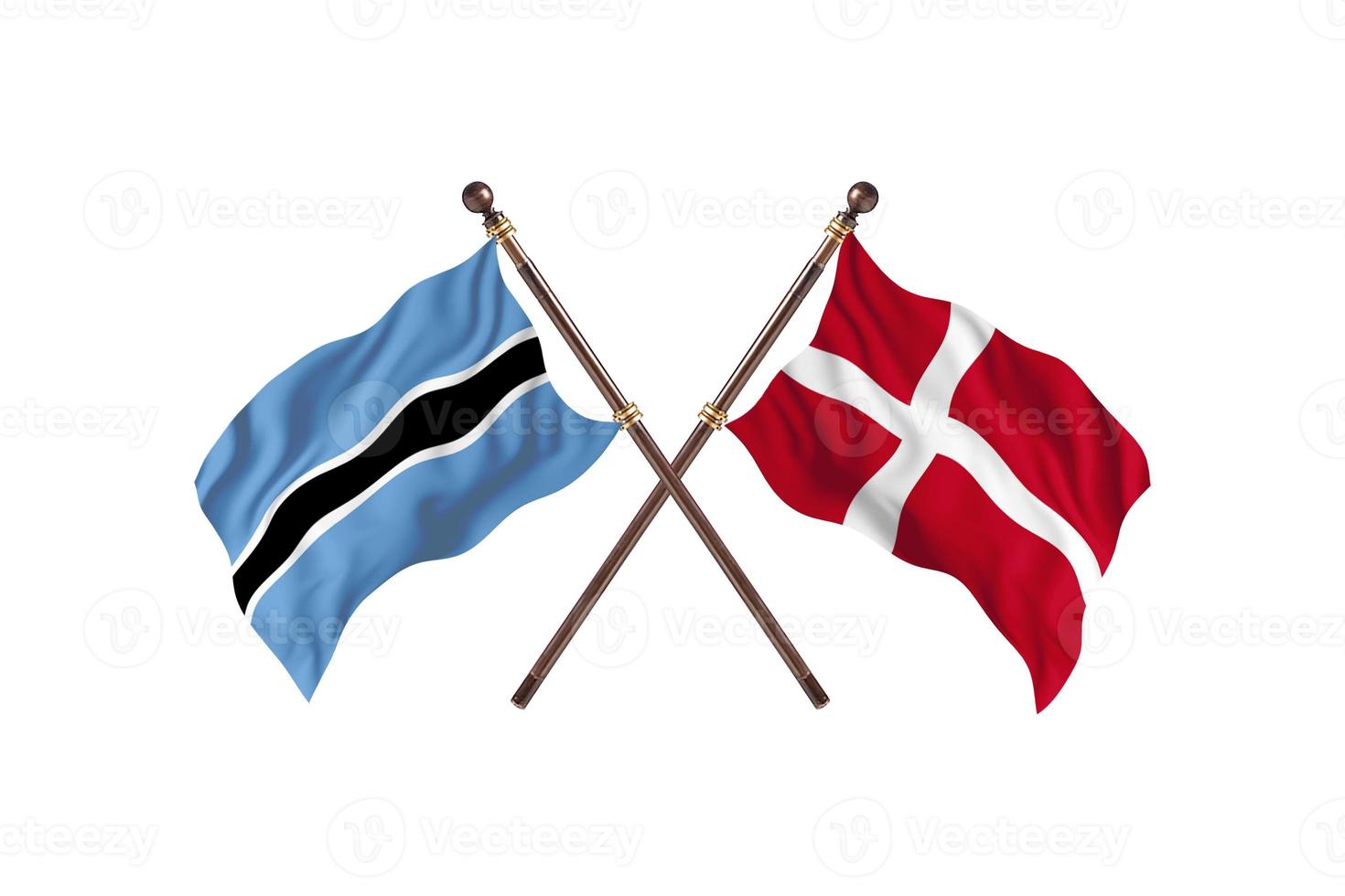 botswana versus Denemarken twee land vlaggen foto