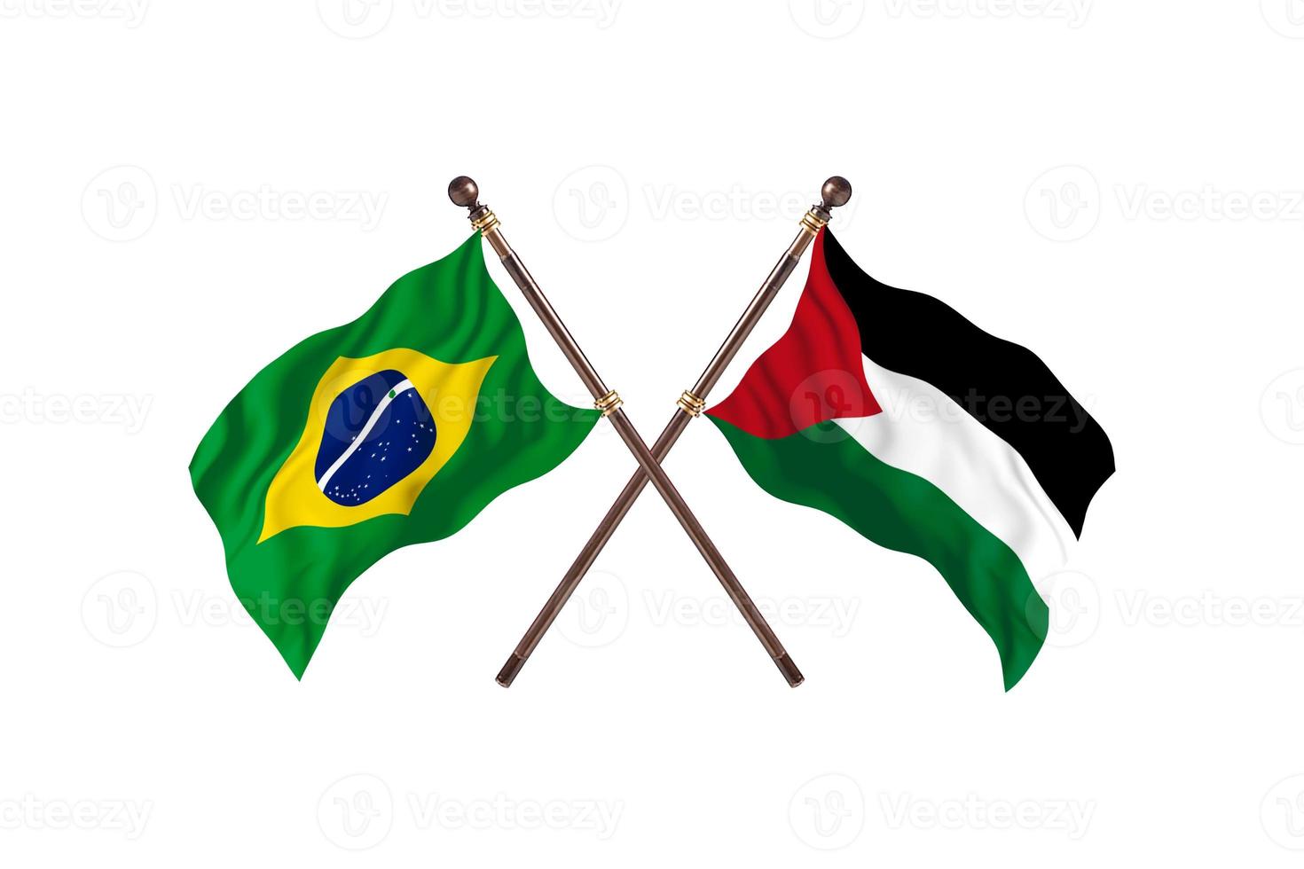 Brazilië versus Palestijn twee land vlaggen foto