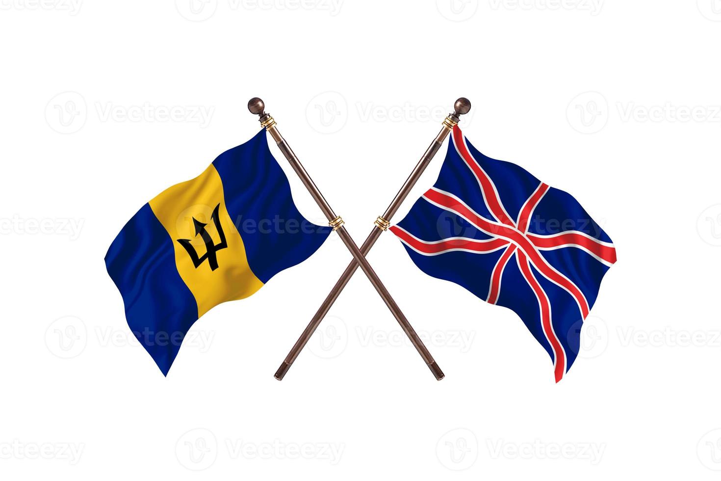 Barbados versus Verenigde koninkrijk twee land vlaggen foto