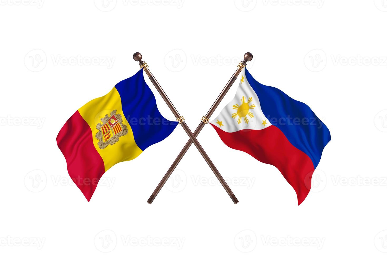 Andorra versus Filippijnen twee land vlaggen foto