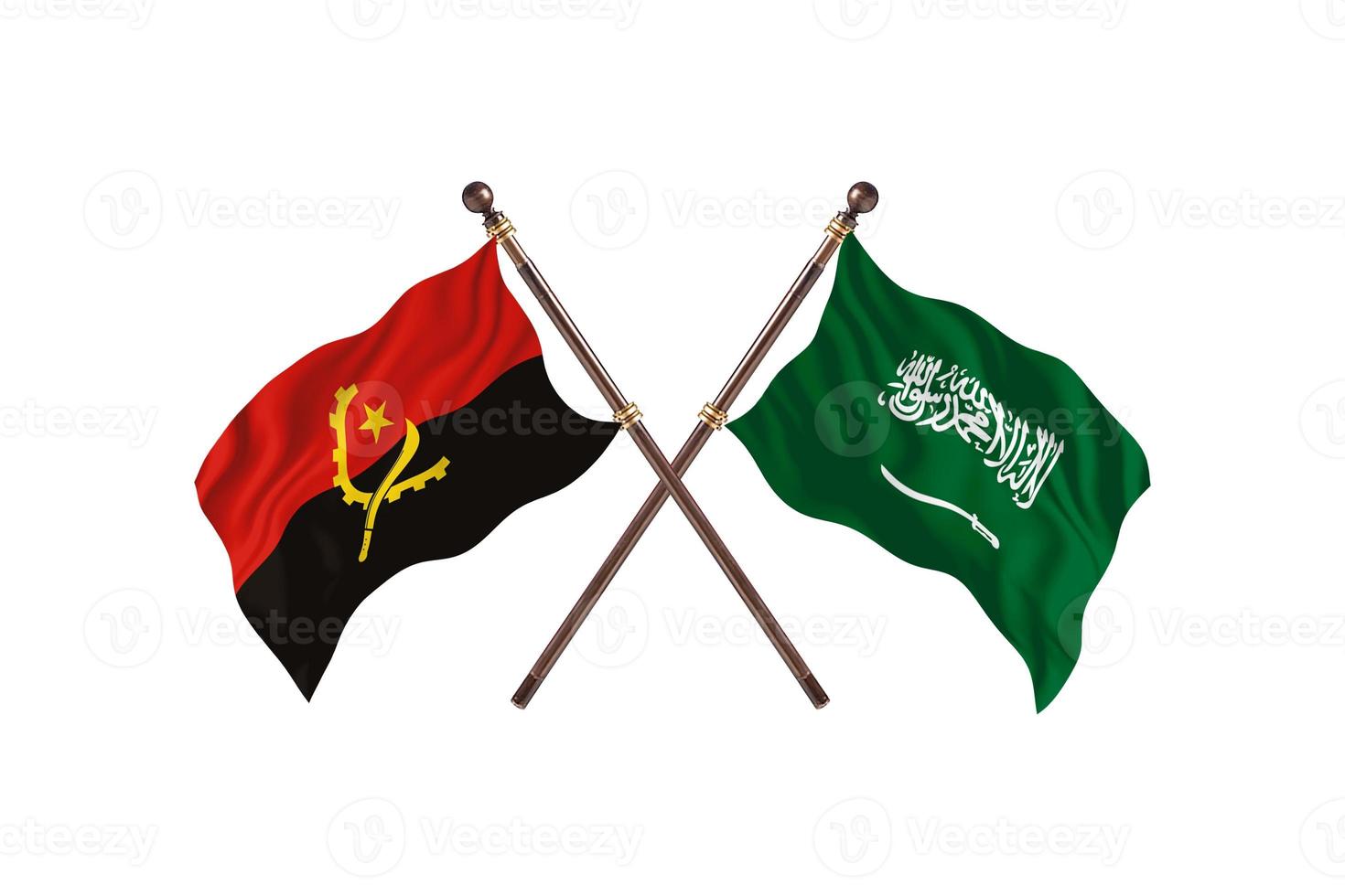 Angola versus saudi Arabië twee land vlaggen foto