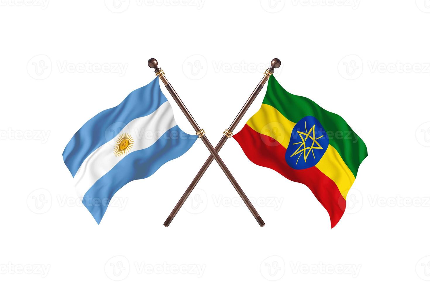 Argentinië versus Ethiopië twee land vlaggen foto