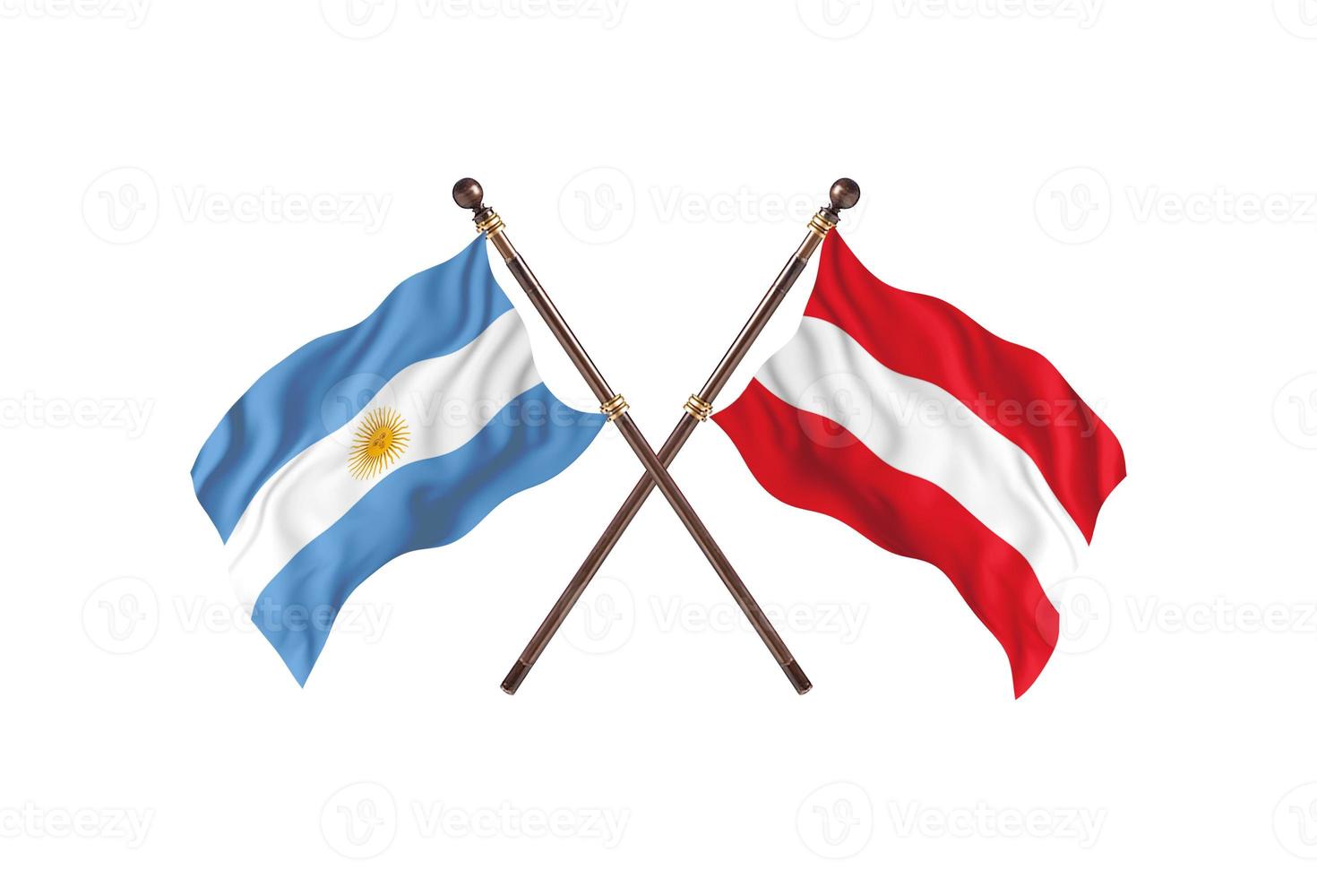 Argentinië versus Oostenrijk twee land vlaggen foto