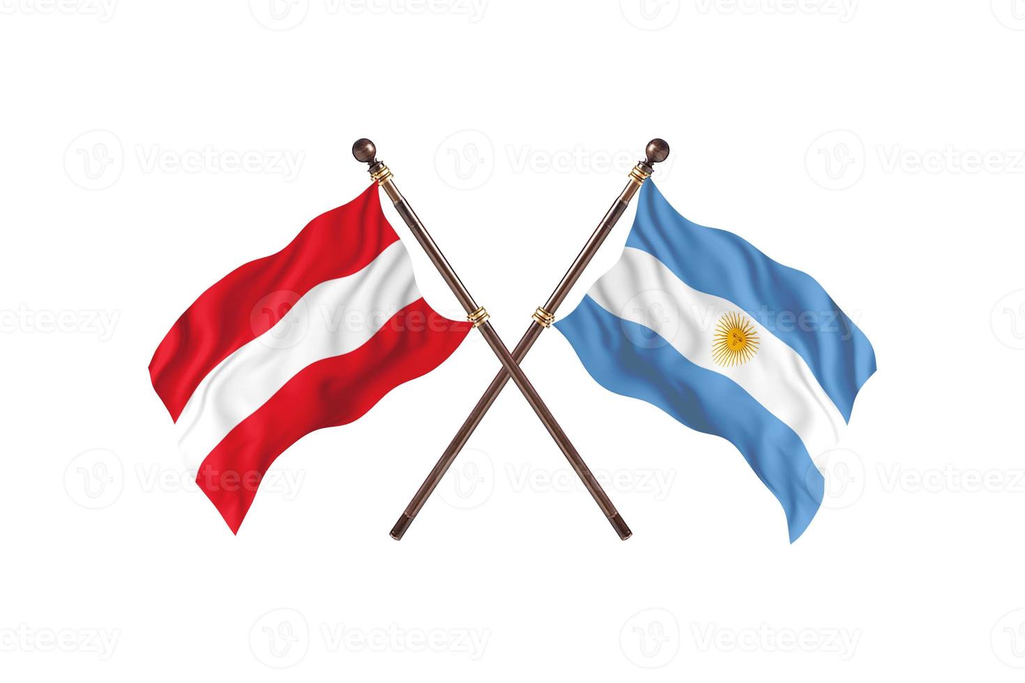 Oostenrijk versus Argentinië twee land vlaggen foto