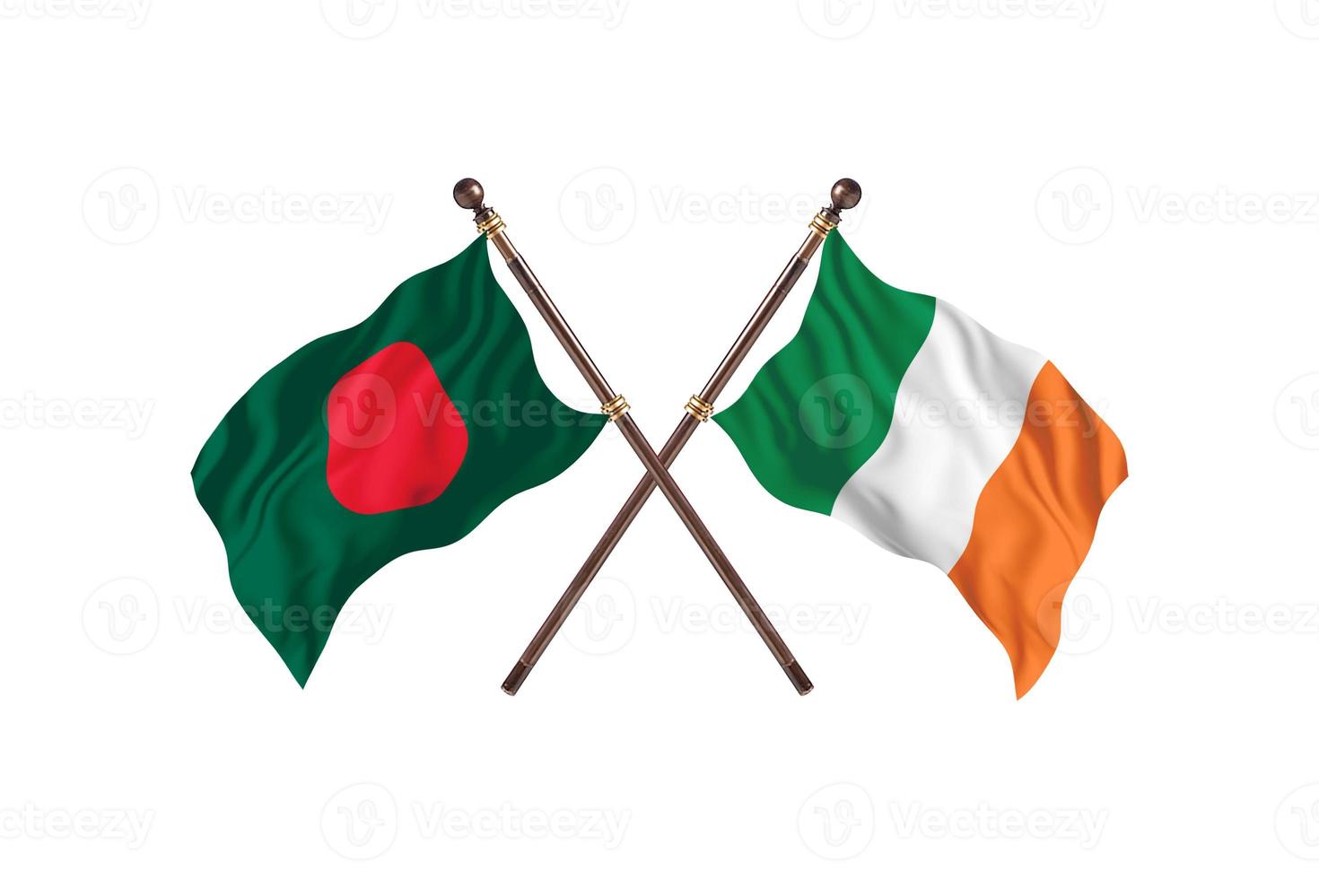 Bangladesh versus Ierland twee land vlaggen foto
