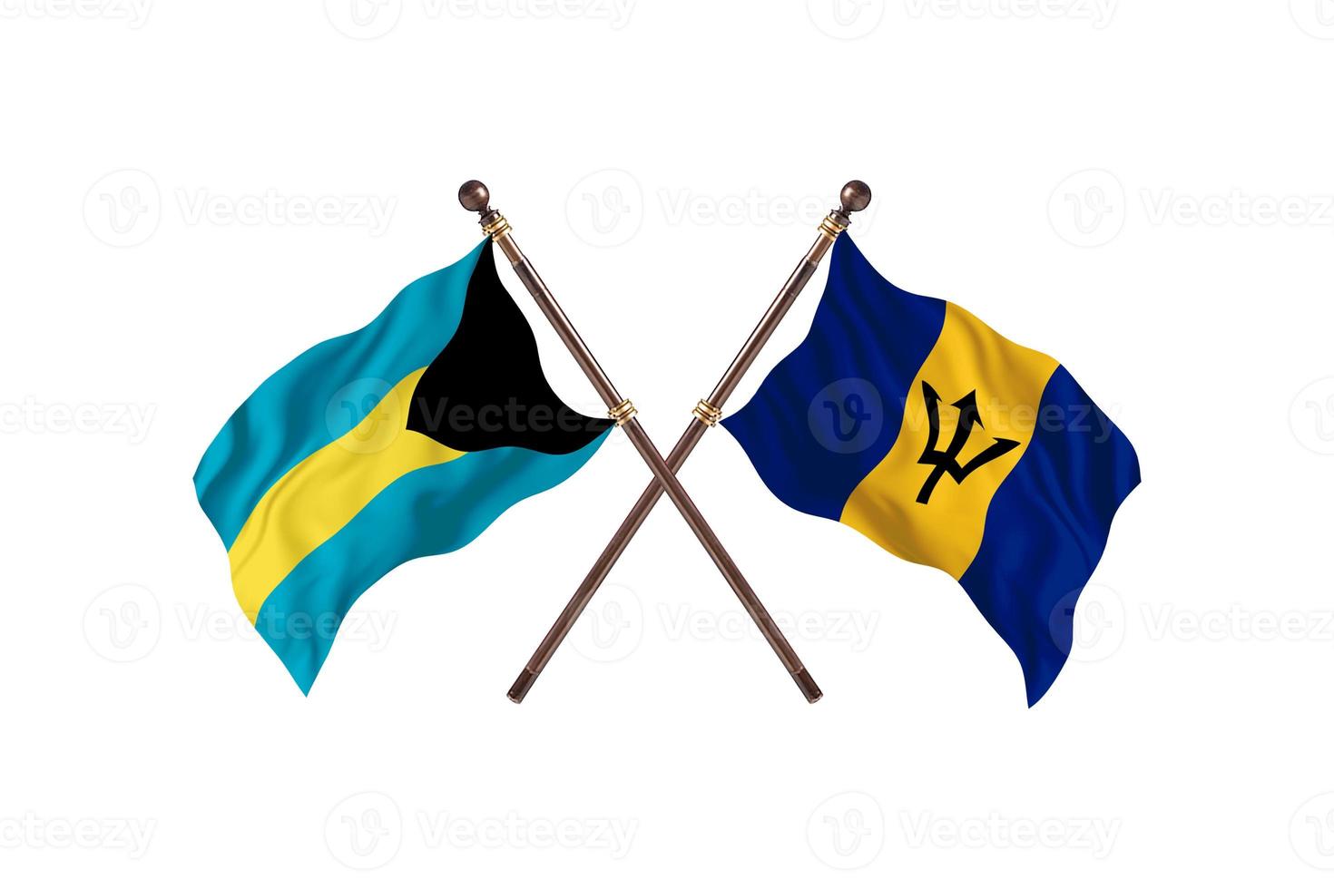 Bahamas versus Barbados twee land vlaggen foto