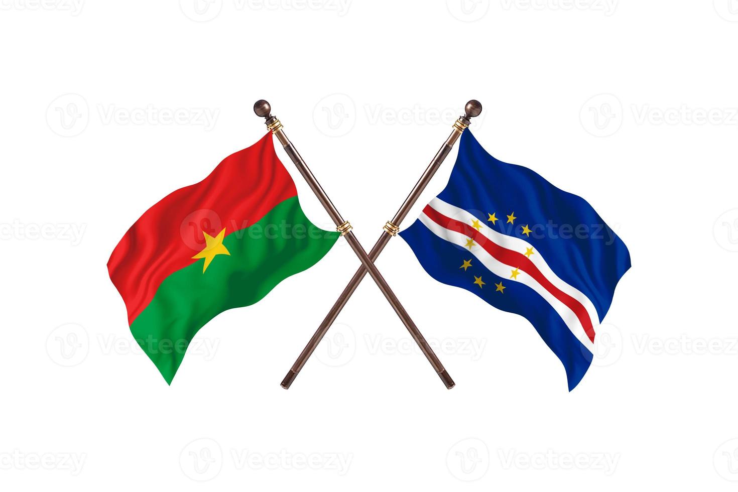 Burkina faso versus cabo verde twee land vlaggen foto