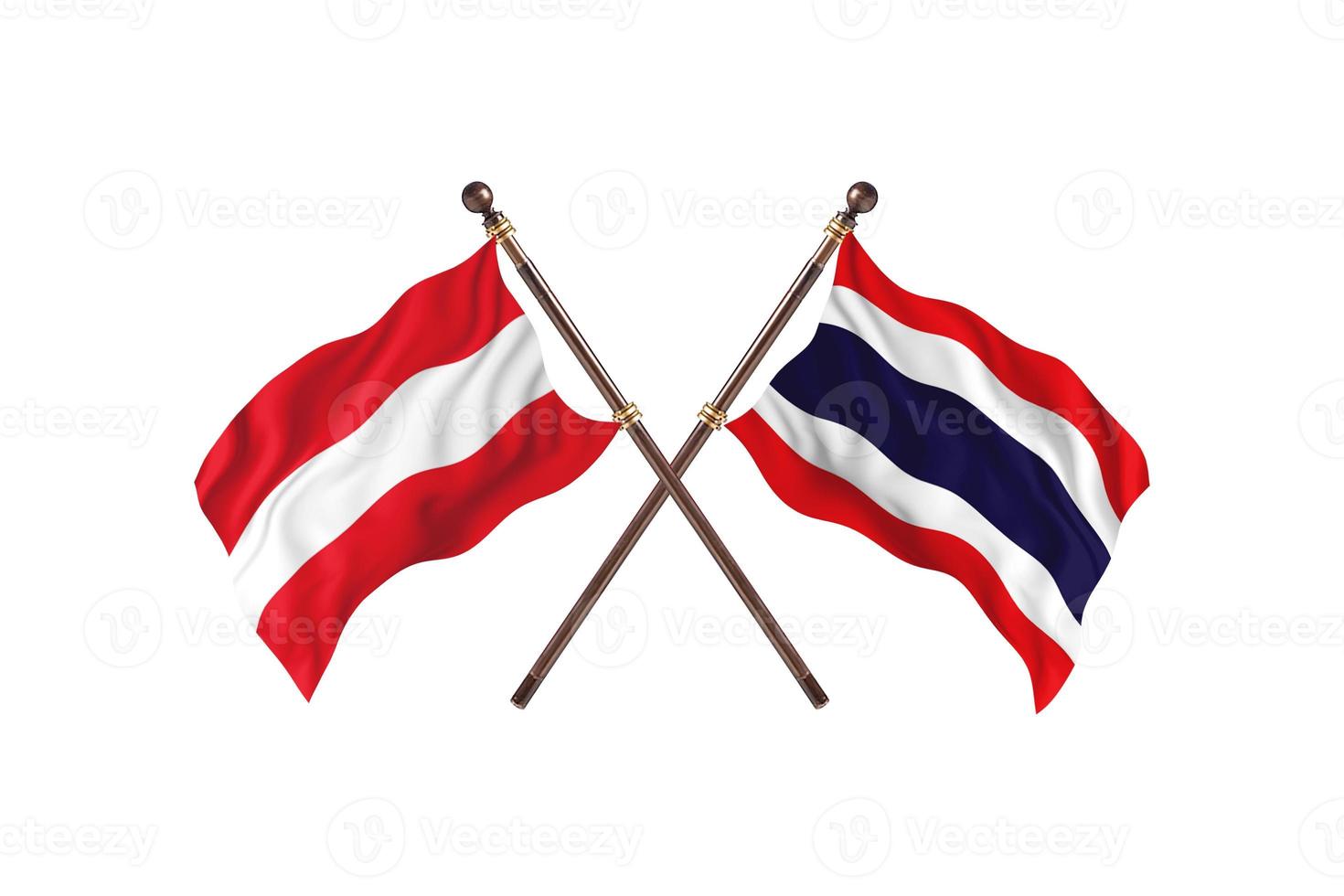 Oostenrijk versus Thailand twee land vlaggen foto