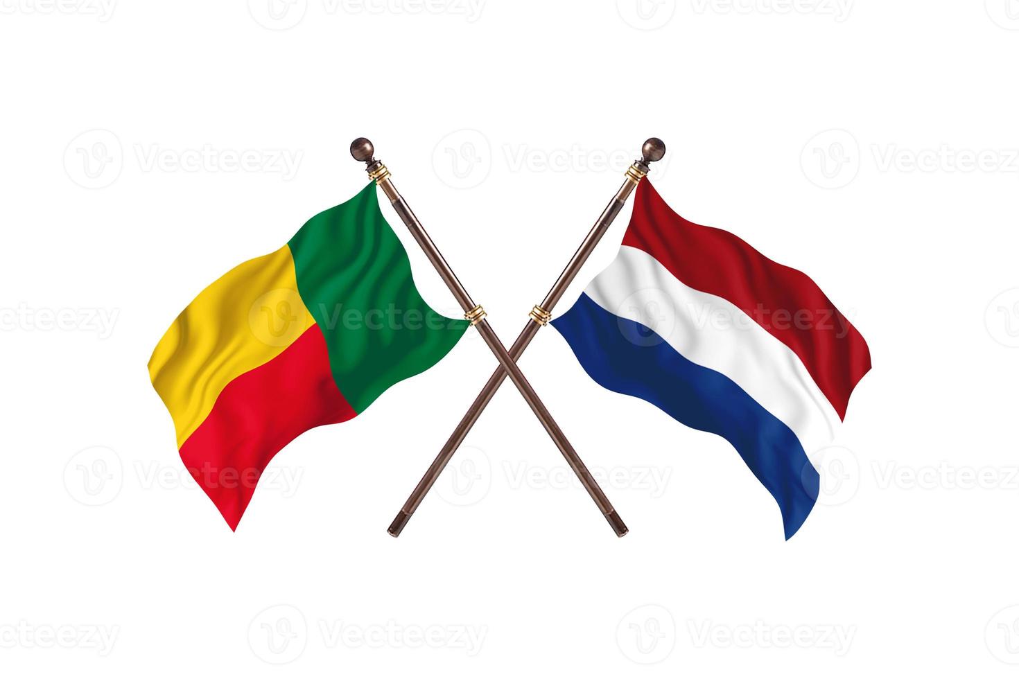 Benin versus Nederland twee land vlaggen foto