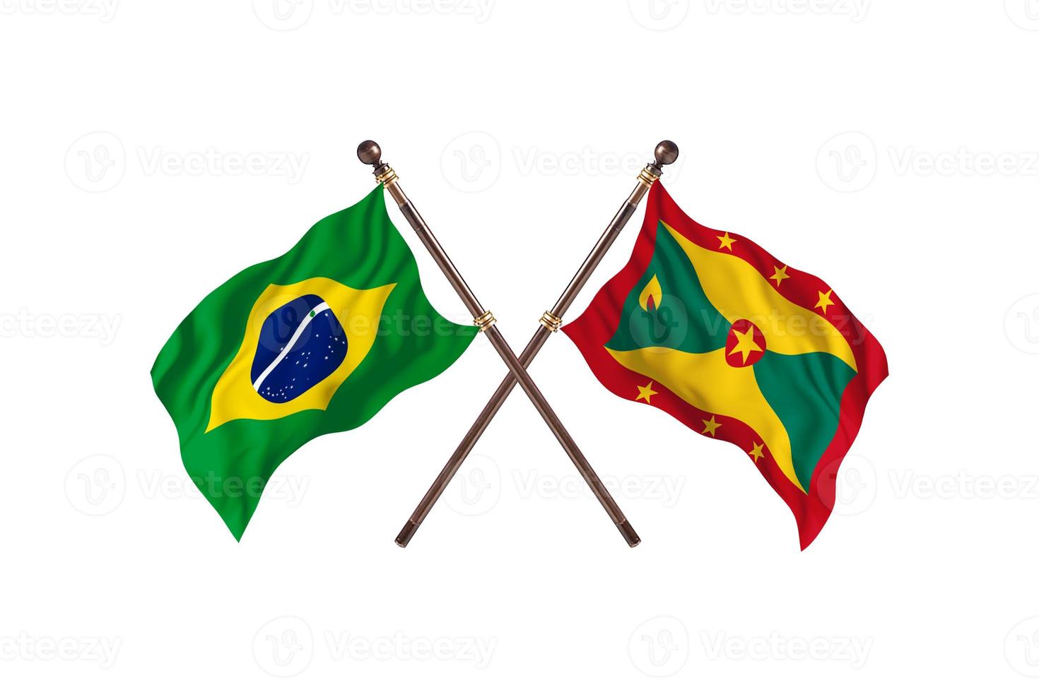 Brazilië versus Grenada twee land vlaggen foto