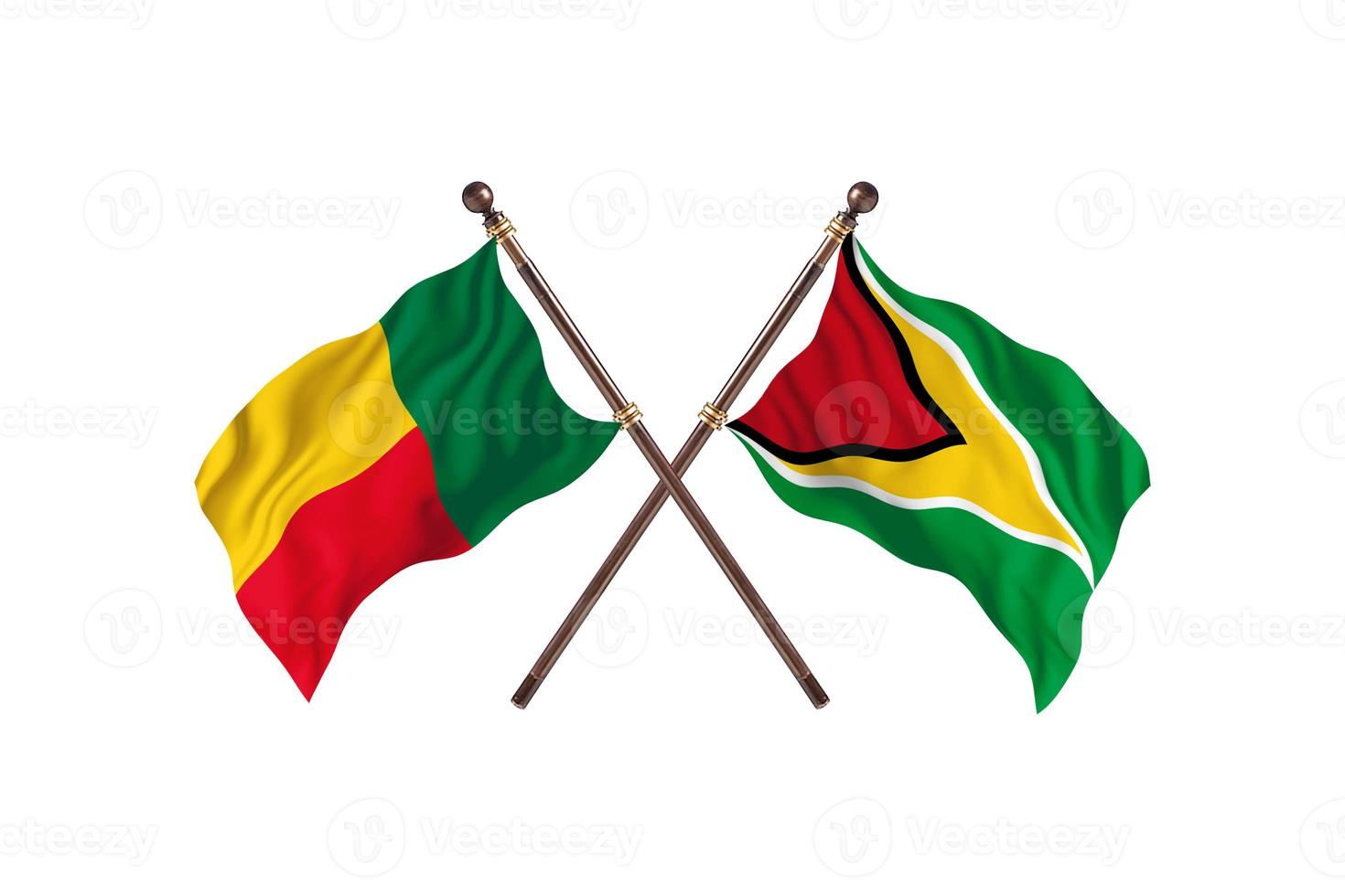 Benin versus Guyana twee land vlaggen foto