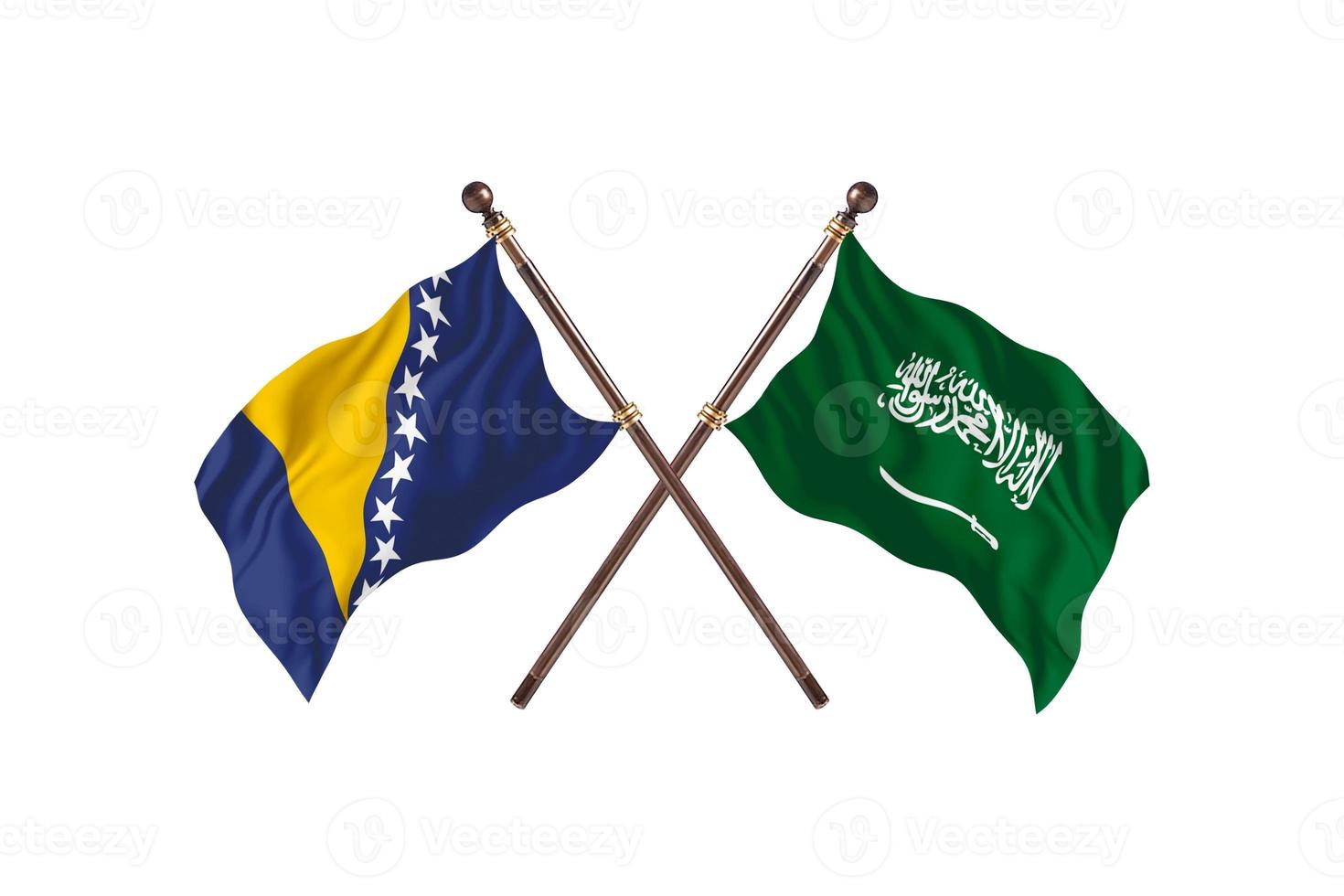 Bosnië versus saudi Arabië twee land vlaggen foto