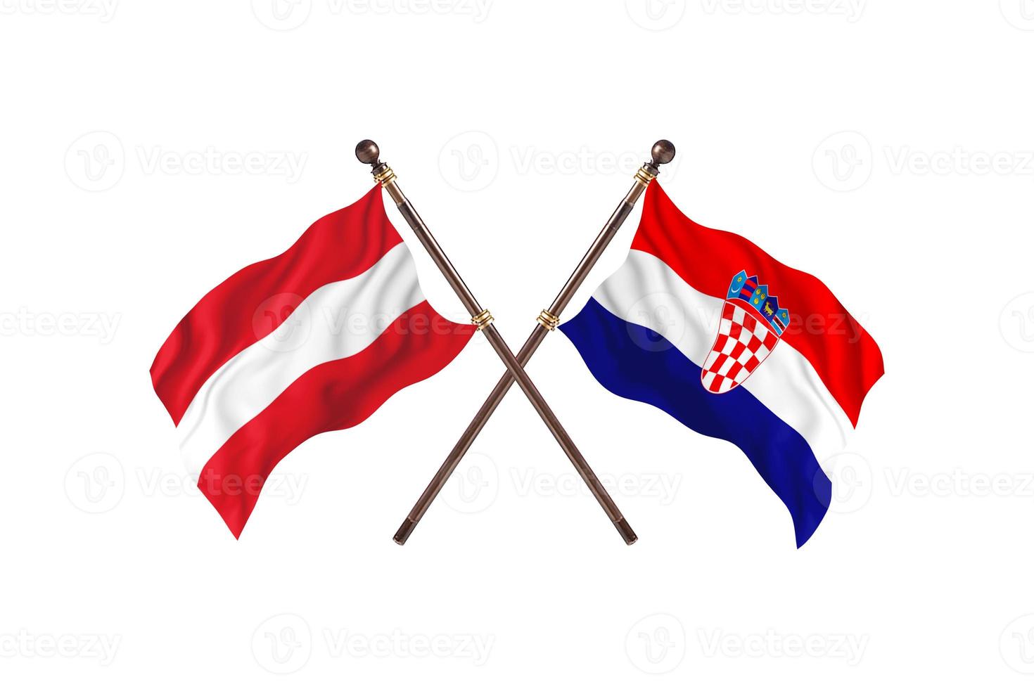 Oostenrijk versus Kroatië twee land vlaggen foto