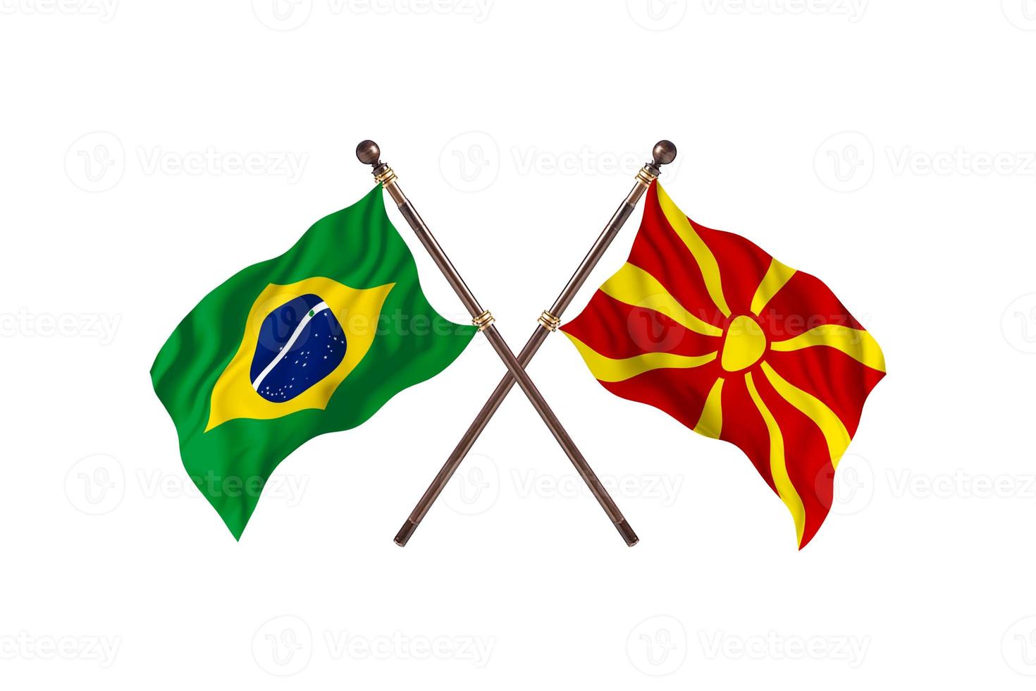 Brazilië versus Macedonië twee land vlaggen foto