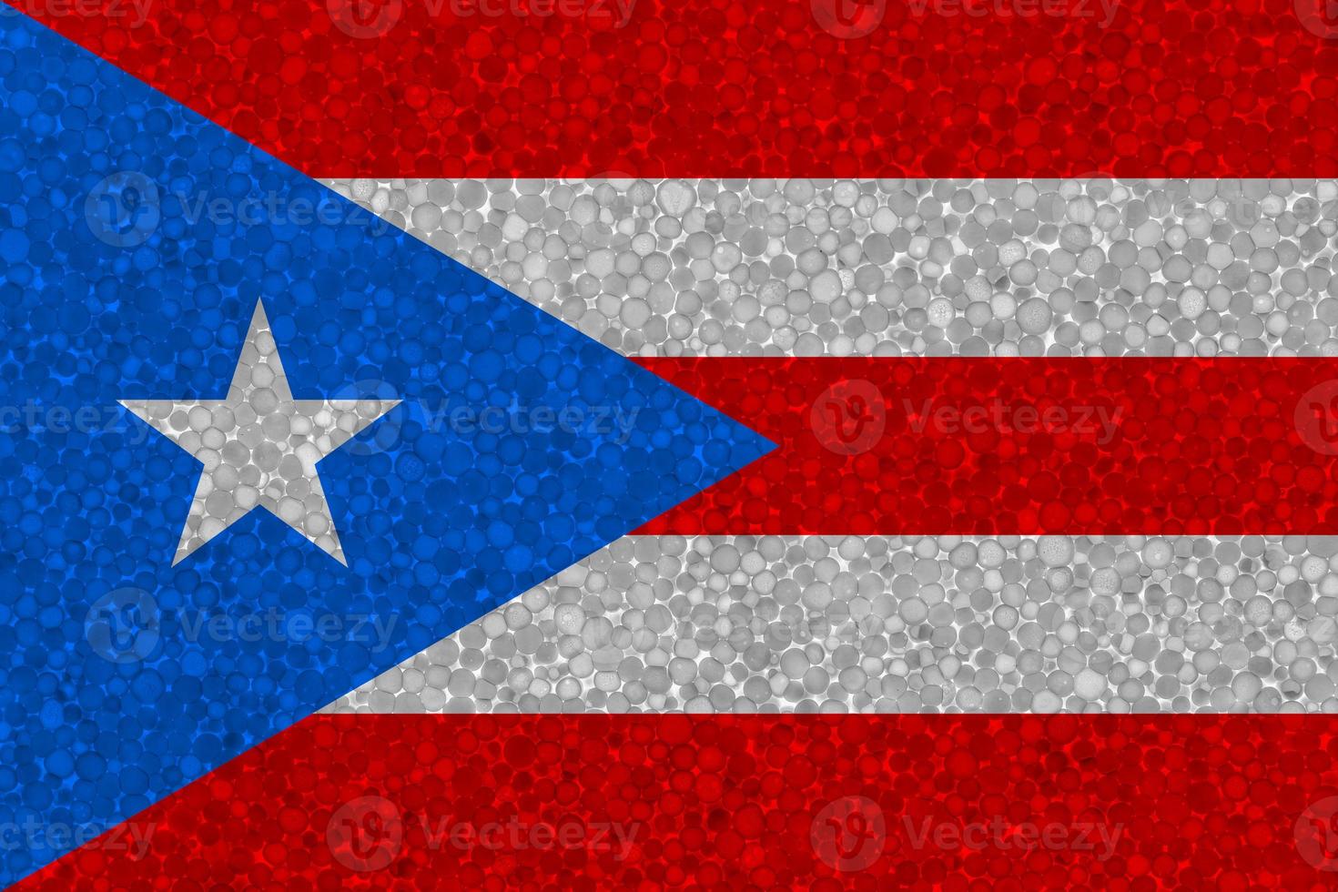vlag van puerto rico Aan piepschuim structuur foto