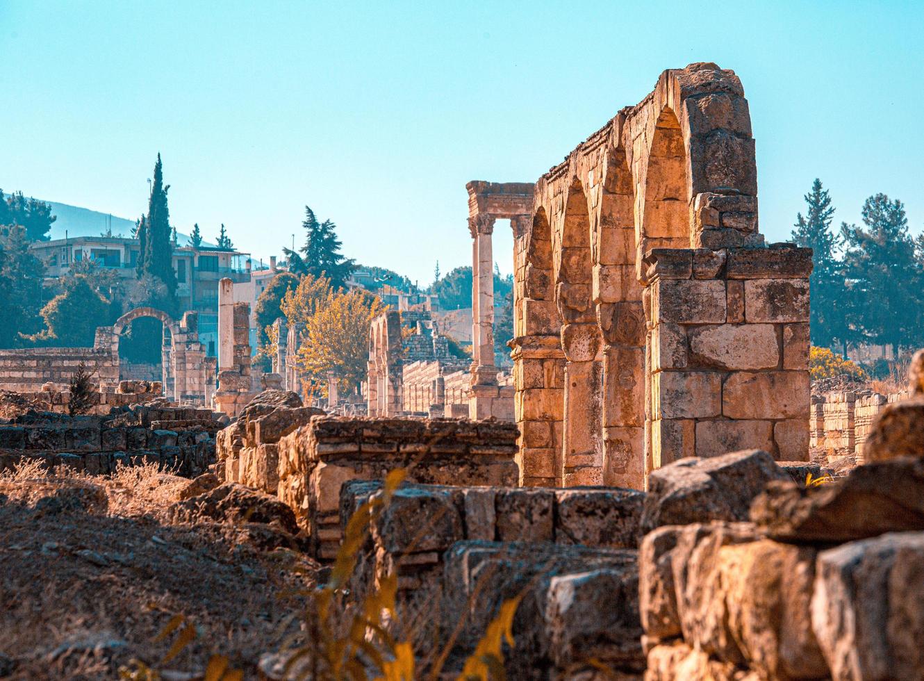 tempelruïnes in Libanon foto