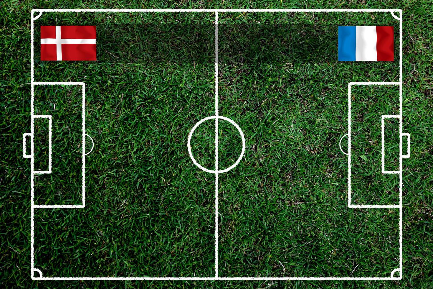 Amerikaans voetbal kop wedstrijd tussen de nationaal Denemarken en nationaal Frankrijk. foto