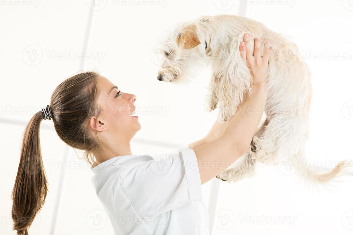 meisje met hond foto