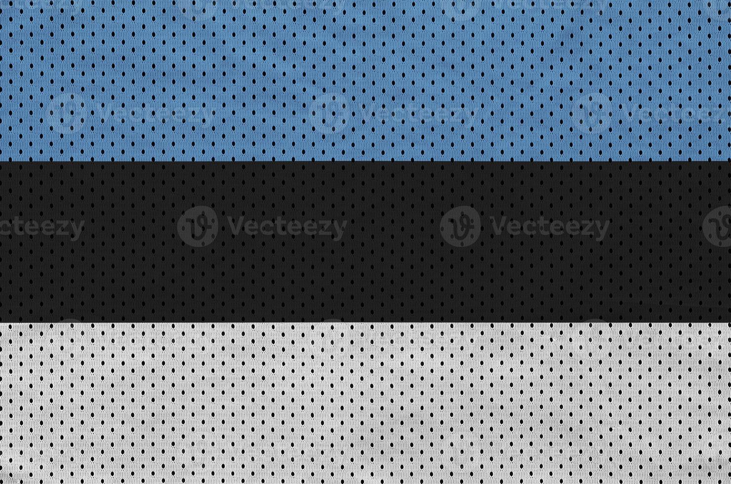 Estland vlag gedrukt Aan een polyester nylon- sportkleding maas kleding stof foto