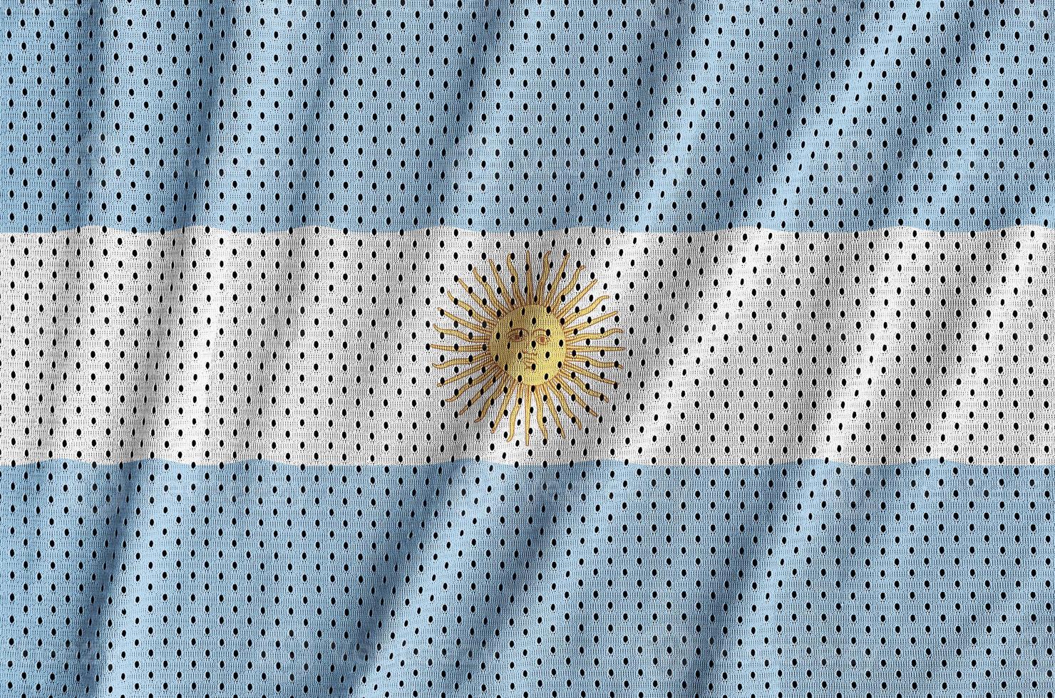 Argentinië vlag gedrukt Aan een polyester nylon- sportkleding maas fabr foto