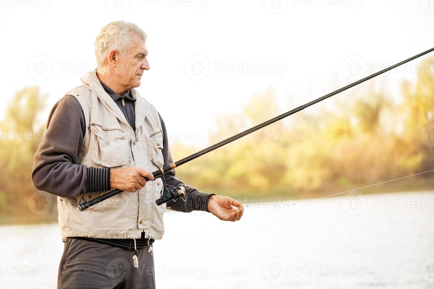 Mens visvangst visie foto