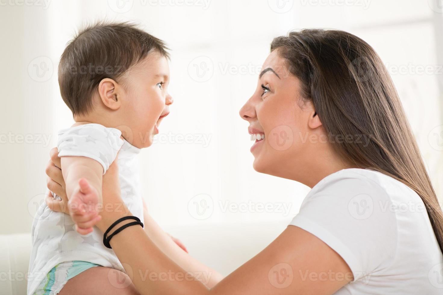 moeder en baby foto
