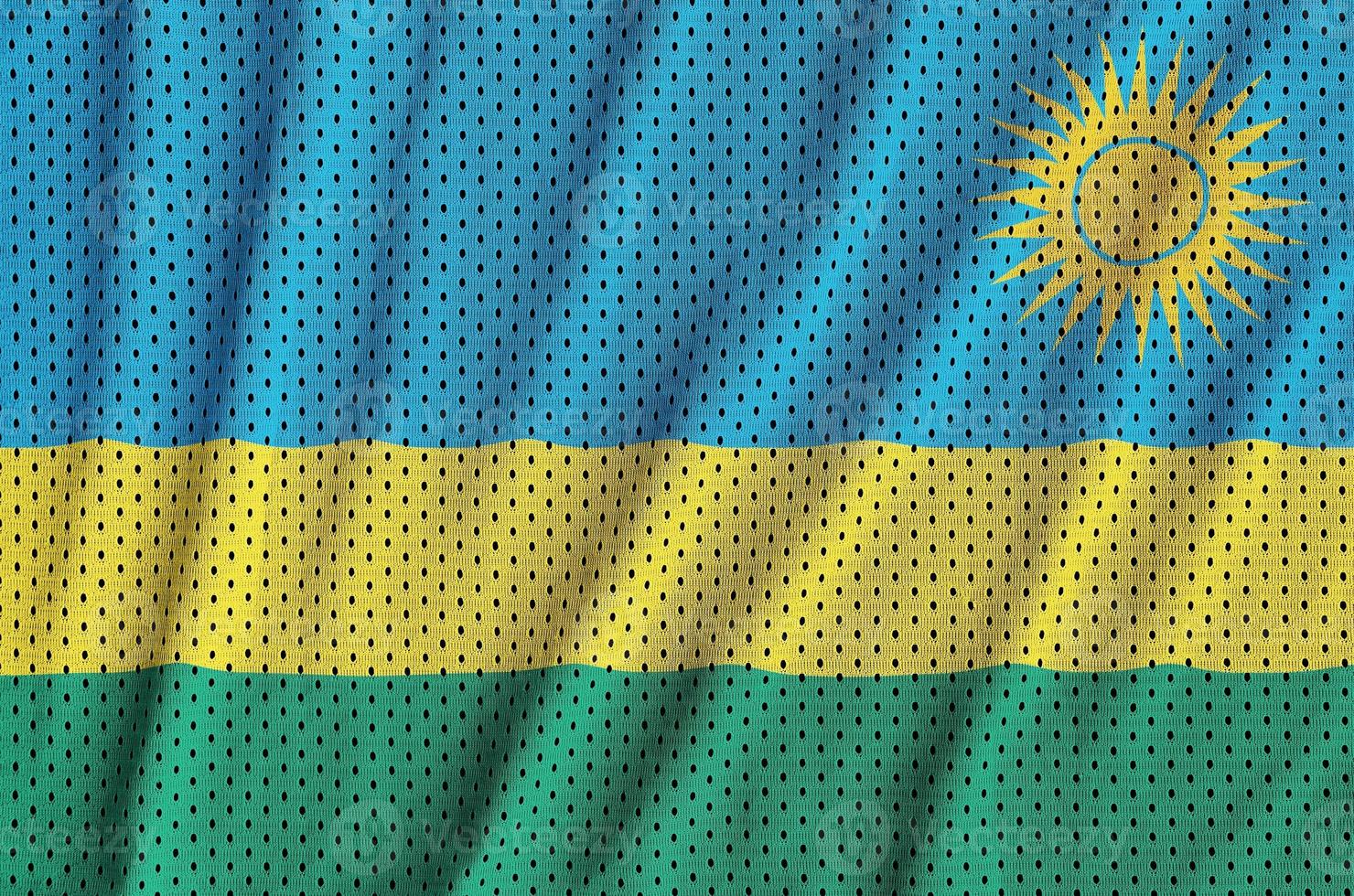 rwanda vlag gedrukt Aan een polyester nylon- sportkleding maas kleding stof foto