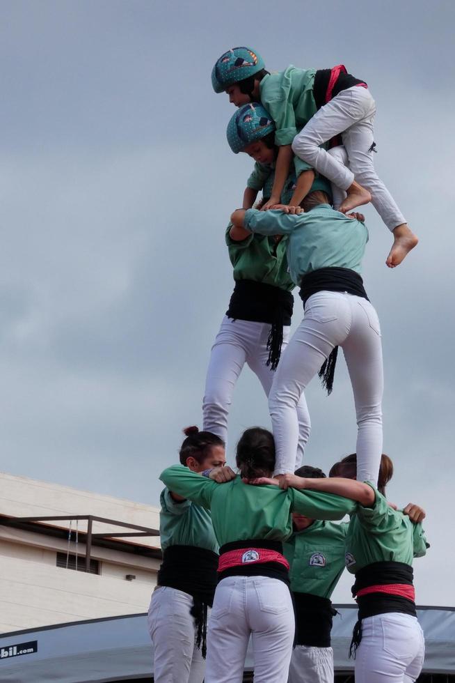 menselijk kastelen, typisch traditie van sommige Catalaans steden, Spanje foto