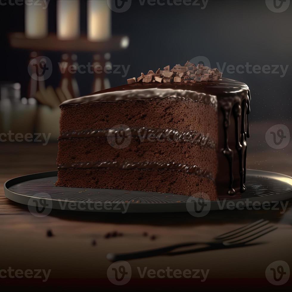 heerlijk nagerecht, elegant, eigengemaakt chocola taart foto