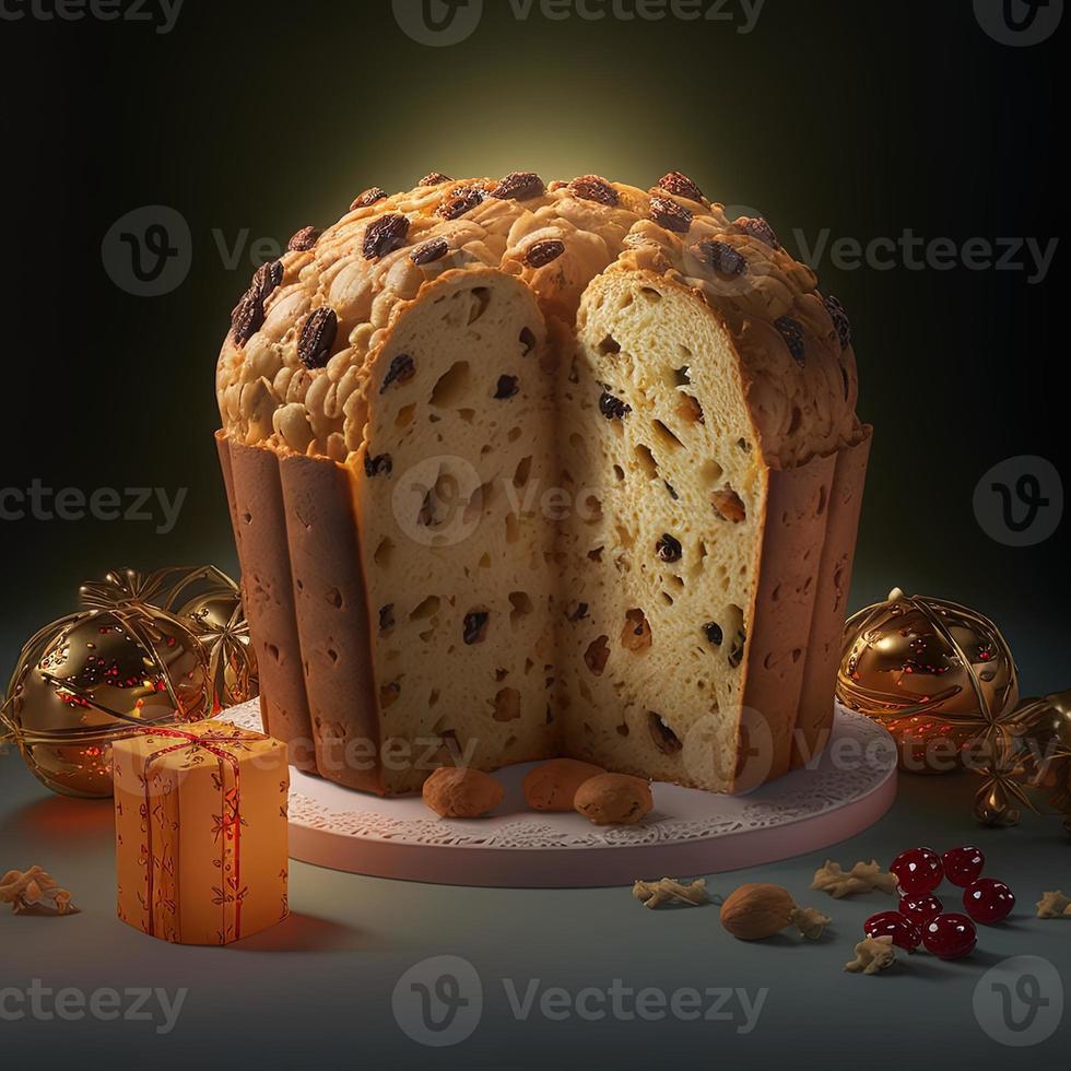 panettone is de traditioneel Italiaans toetje voor Kerstmis foto