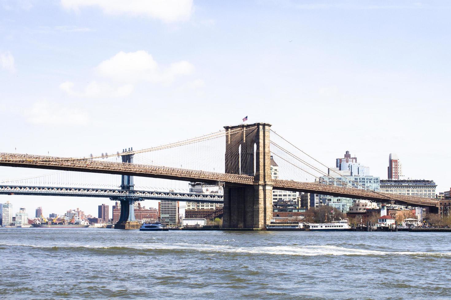 brooklyn, ny, 2020 - brooklyn bridge overdag foto