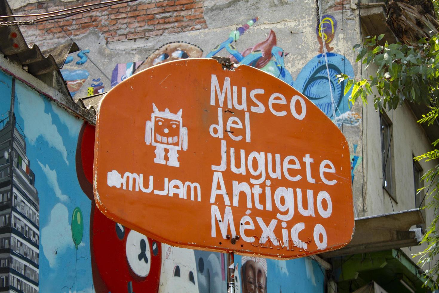 mexico-stad, mexico, 2020 - felgekleurd handgeschilderd bord foto