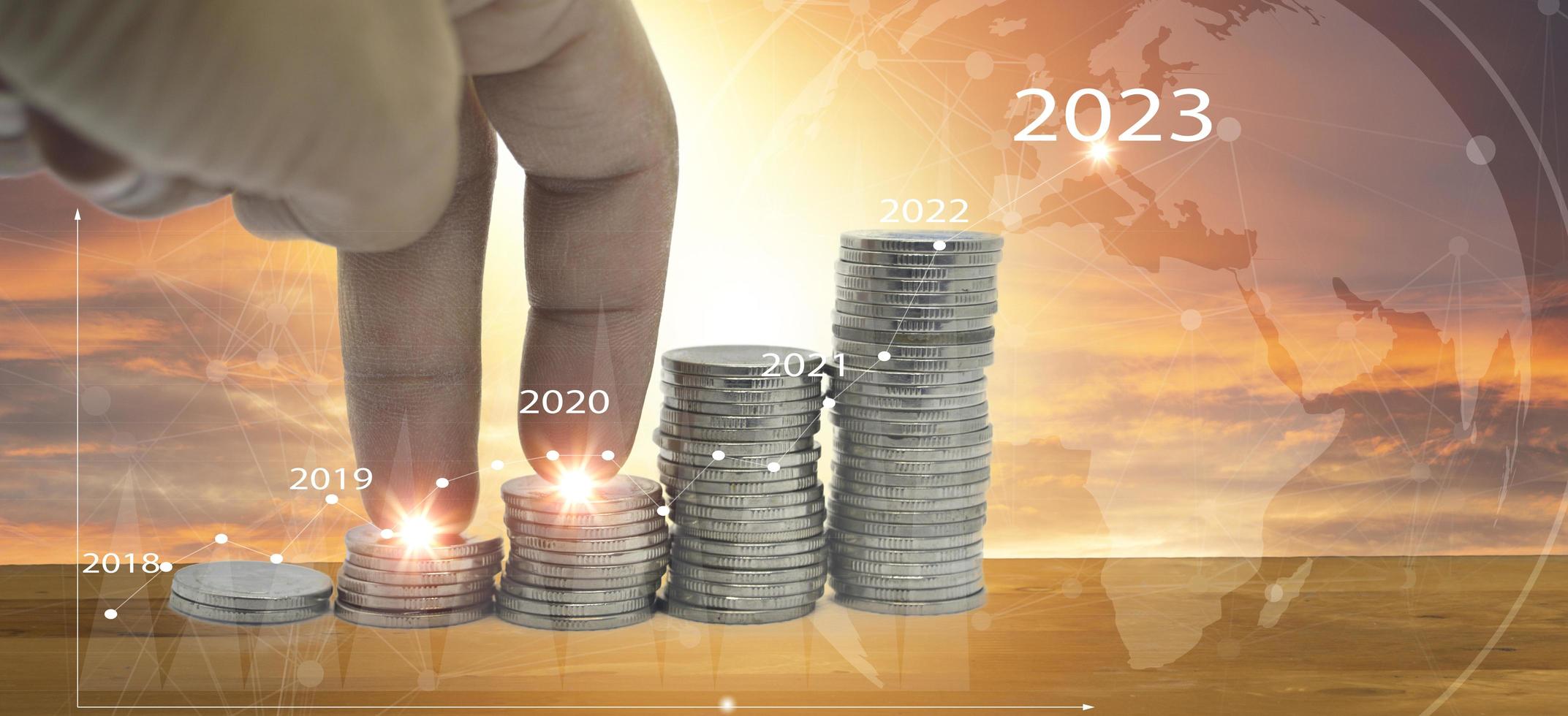 concept, bedrijf financiën en ontwikkeling succes in 2023 foto