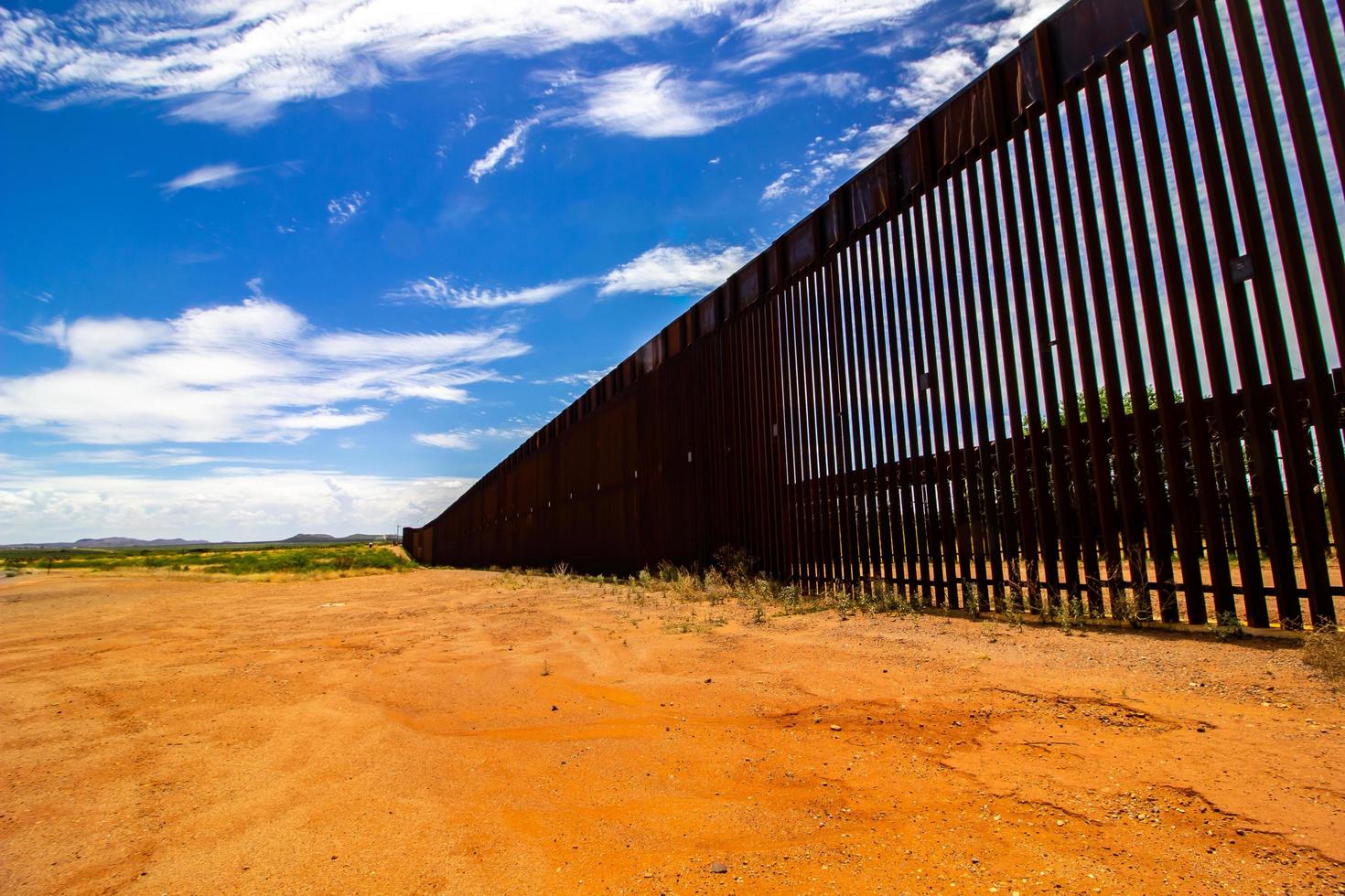 Arizona kant van de muur tussen Mexico en de Verenigde staten foto