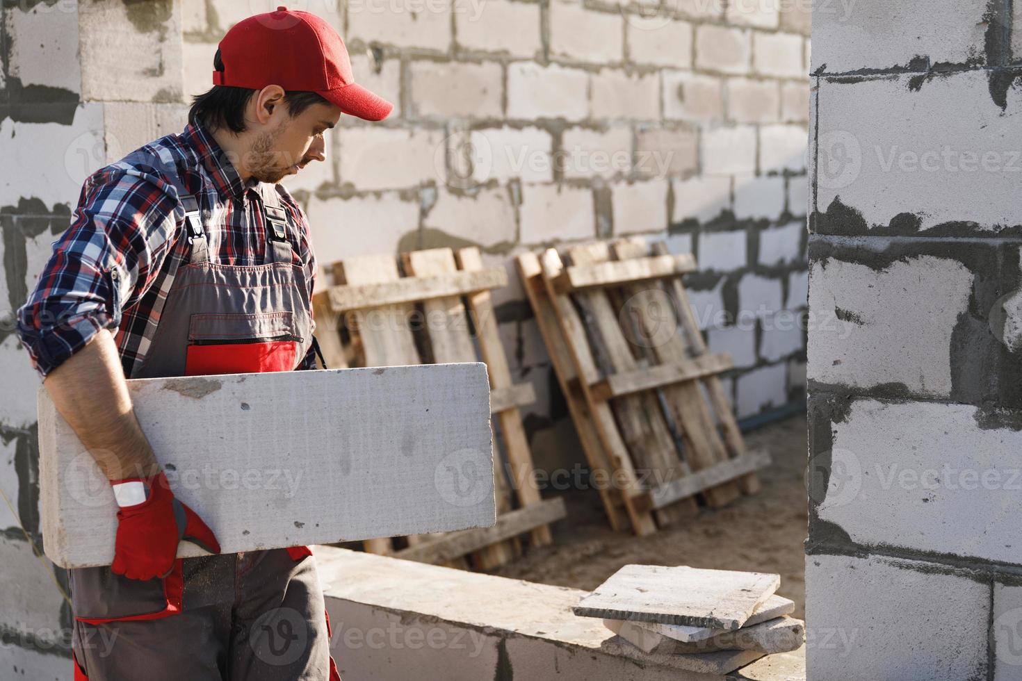 metselaar is werken Bij de bouw plaats foto